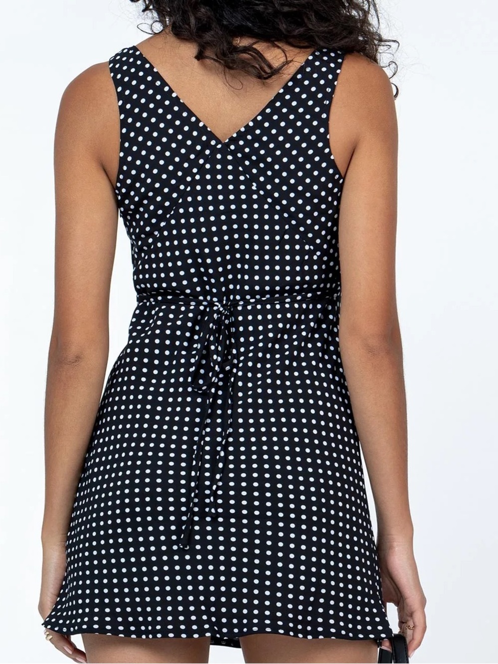 Princess Polly Nellie Classic Black Polka Dot Mini Dress, Size 8 - Picture 2 of 10